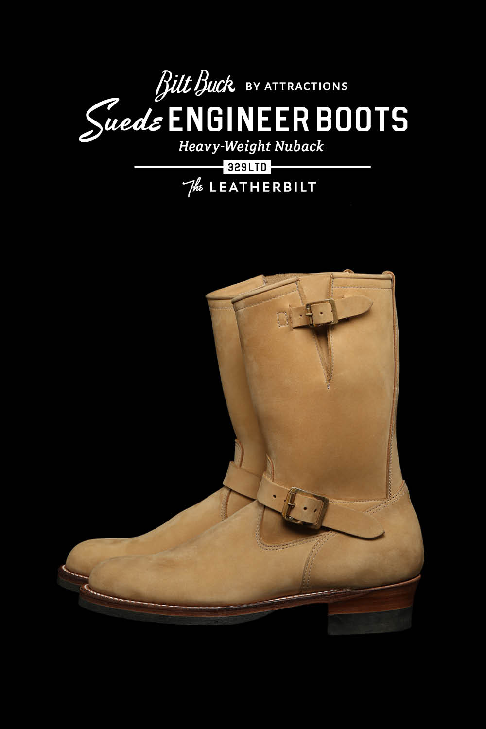 Lot.329LTD Suede Engineer Boots Heavy-Weight Nubuck