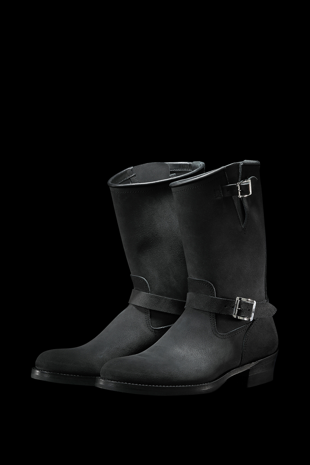 Lot.329 Suede Engineer Boots Black