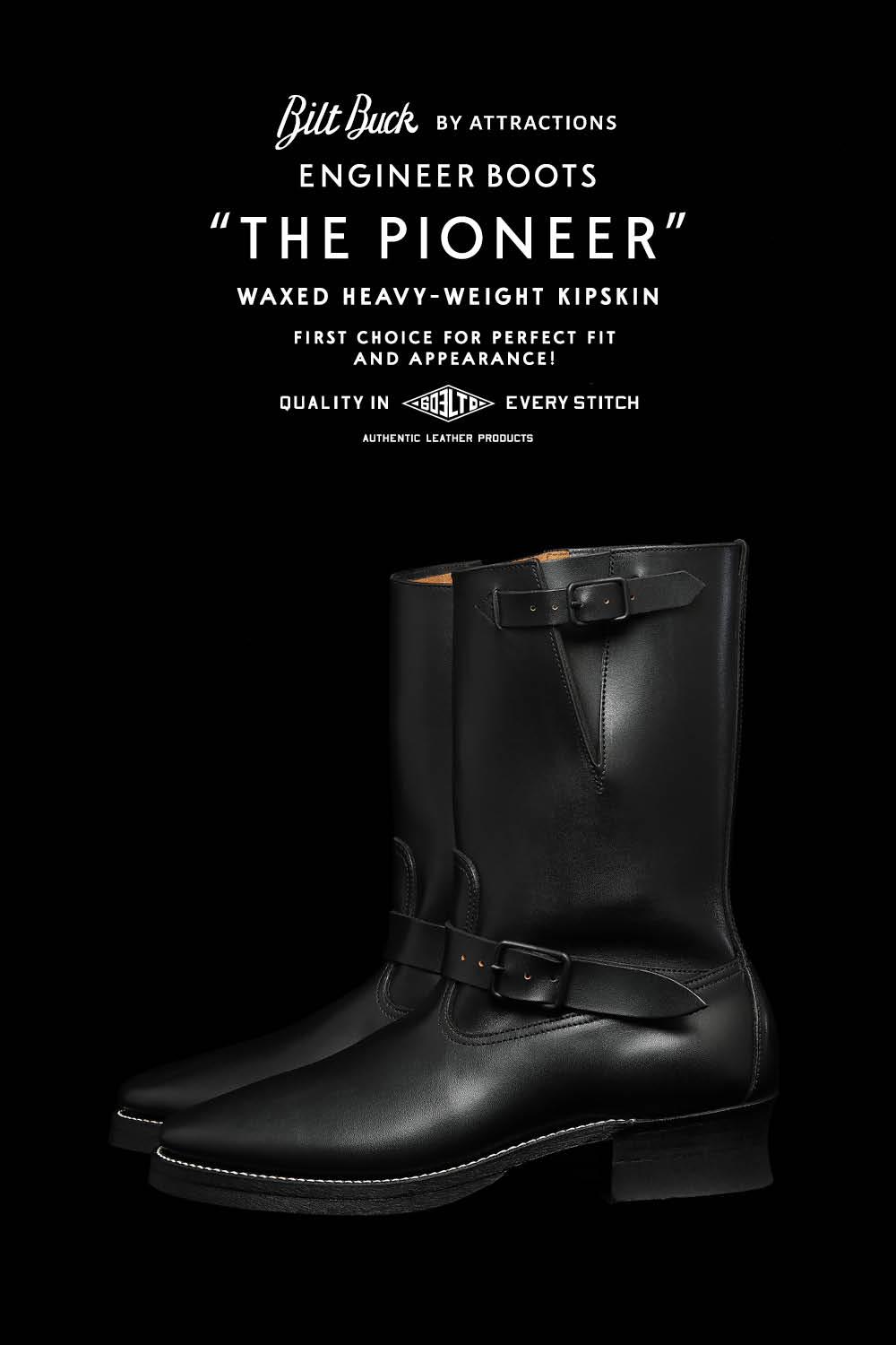 Lot.603LTD Engineer Boots ”The Pioneer” Waxed Heavy-Weight Kipskin