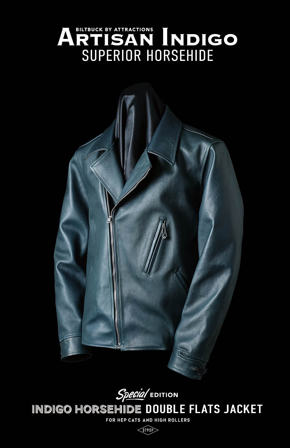 Lot.379SP Indigo Horsehide Double Flats Jacket