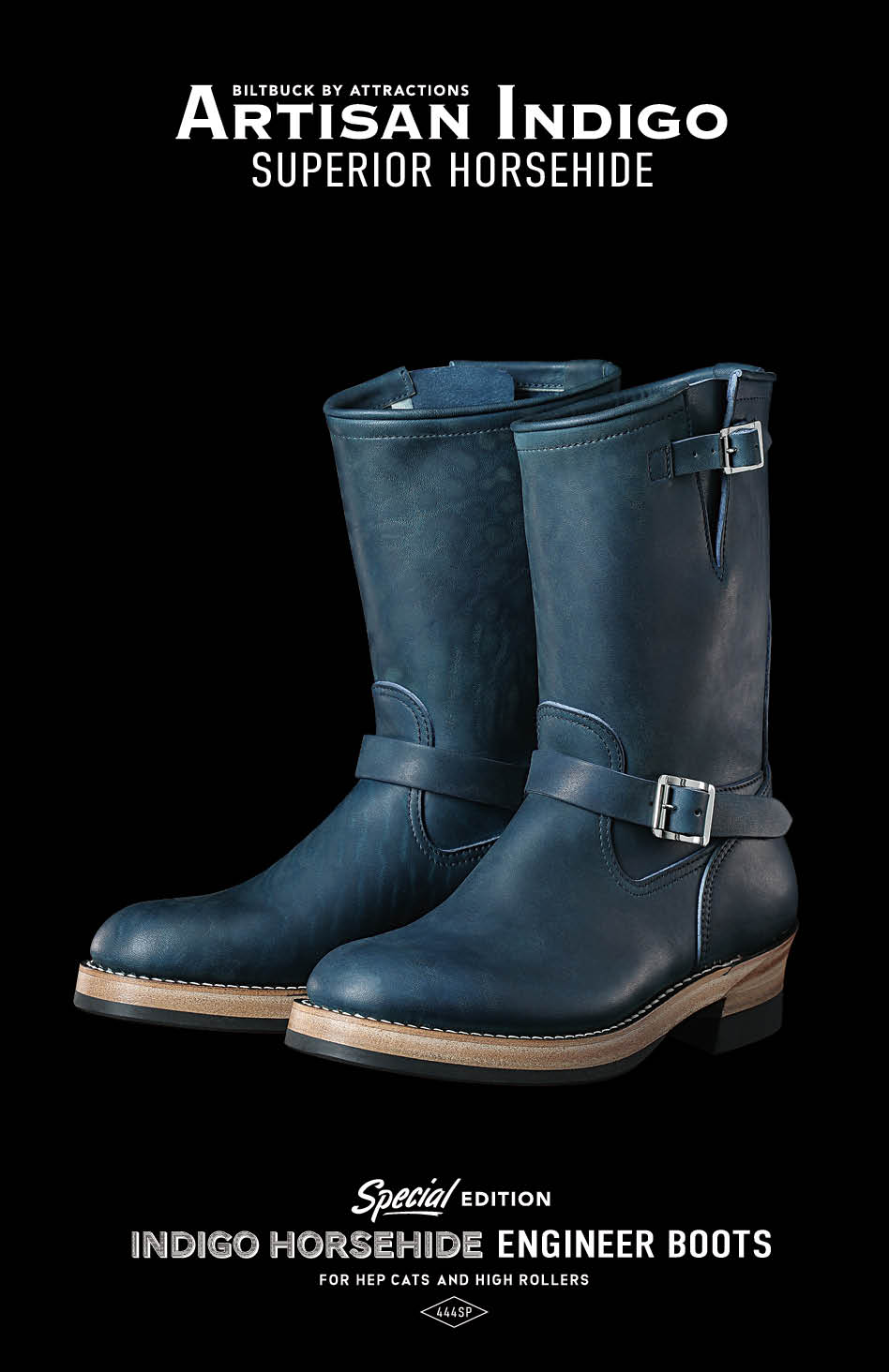 Lot.444SP Indigo Horsebutt Engineer Boots