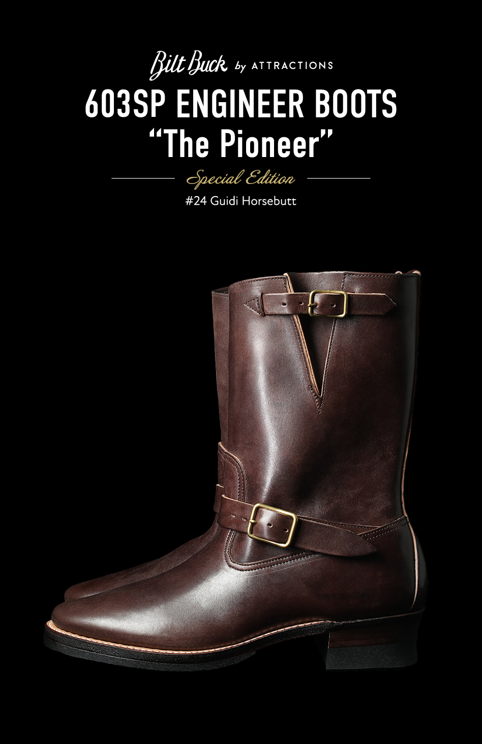 Lot.603SP  Engineer Boots “The Pioneer” -Dark-Brown×Brass-