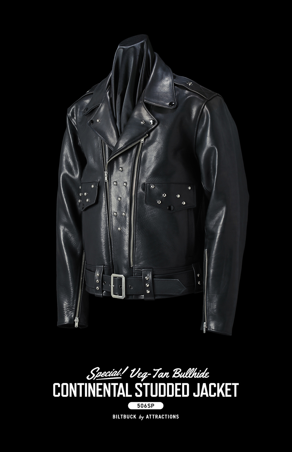 Lot.506SP Veg-Tan Bullhide Continental Studded Jacket