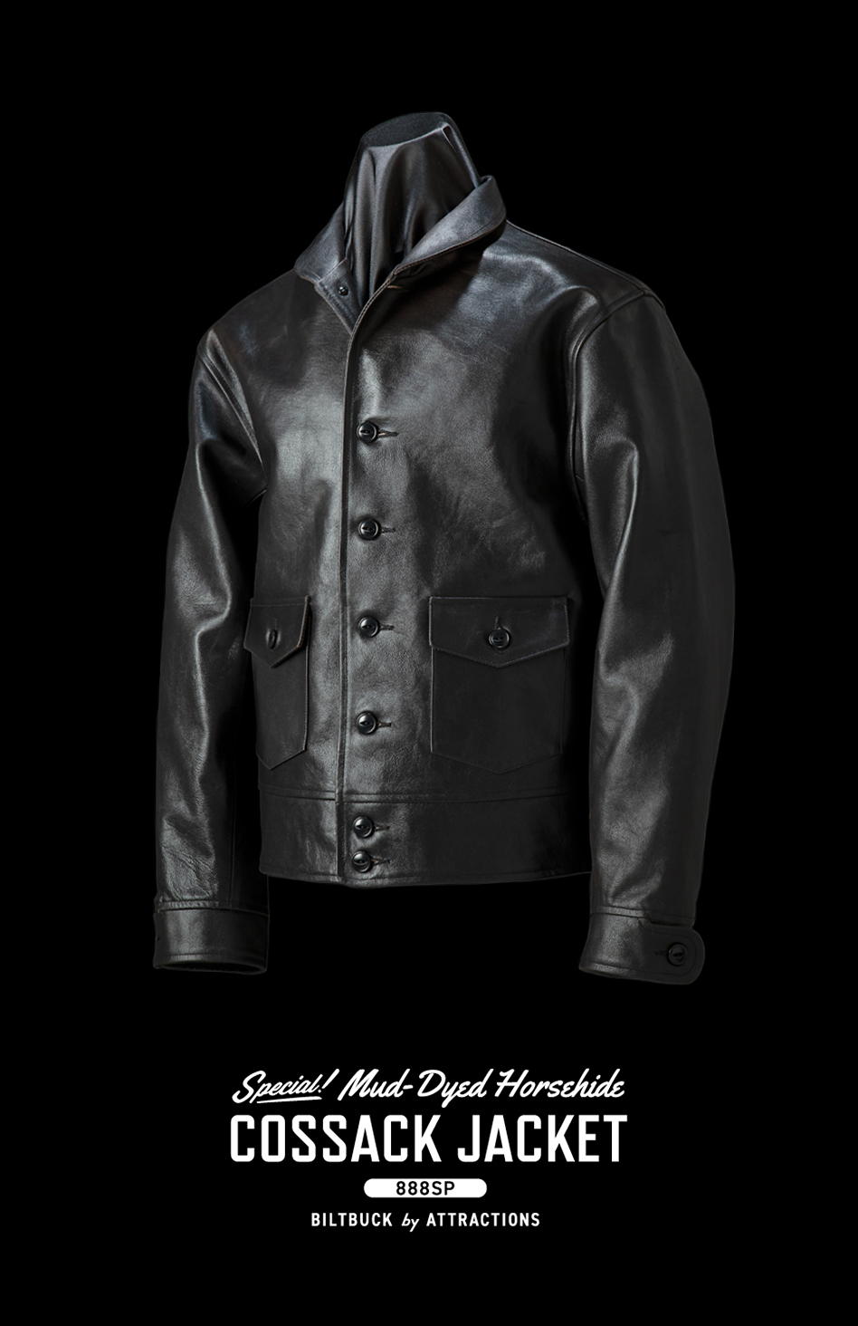 Lot.888SP Mud-Dyed Horsehide Cossack Jacket